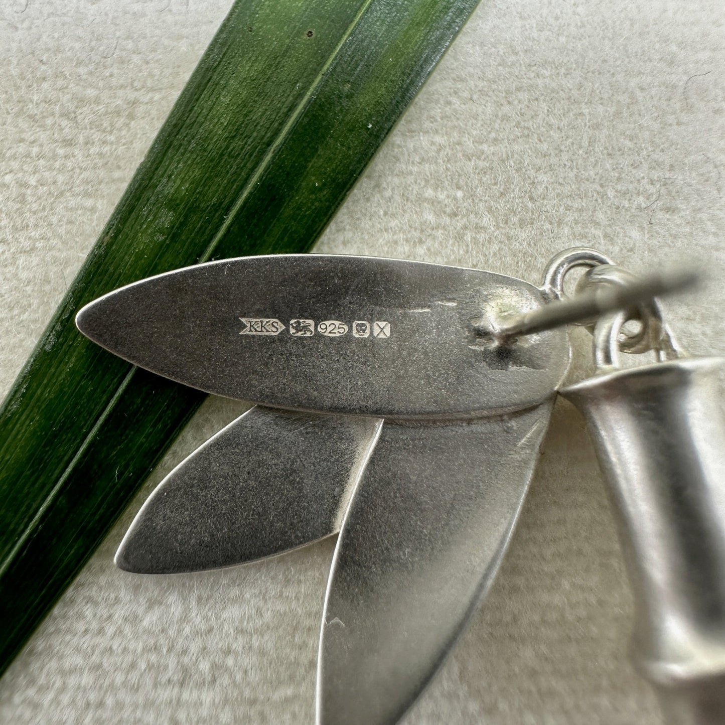 Bamboo ~ Sterling Silver Drop Earrings (Satin Finish) -