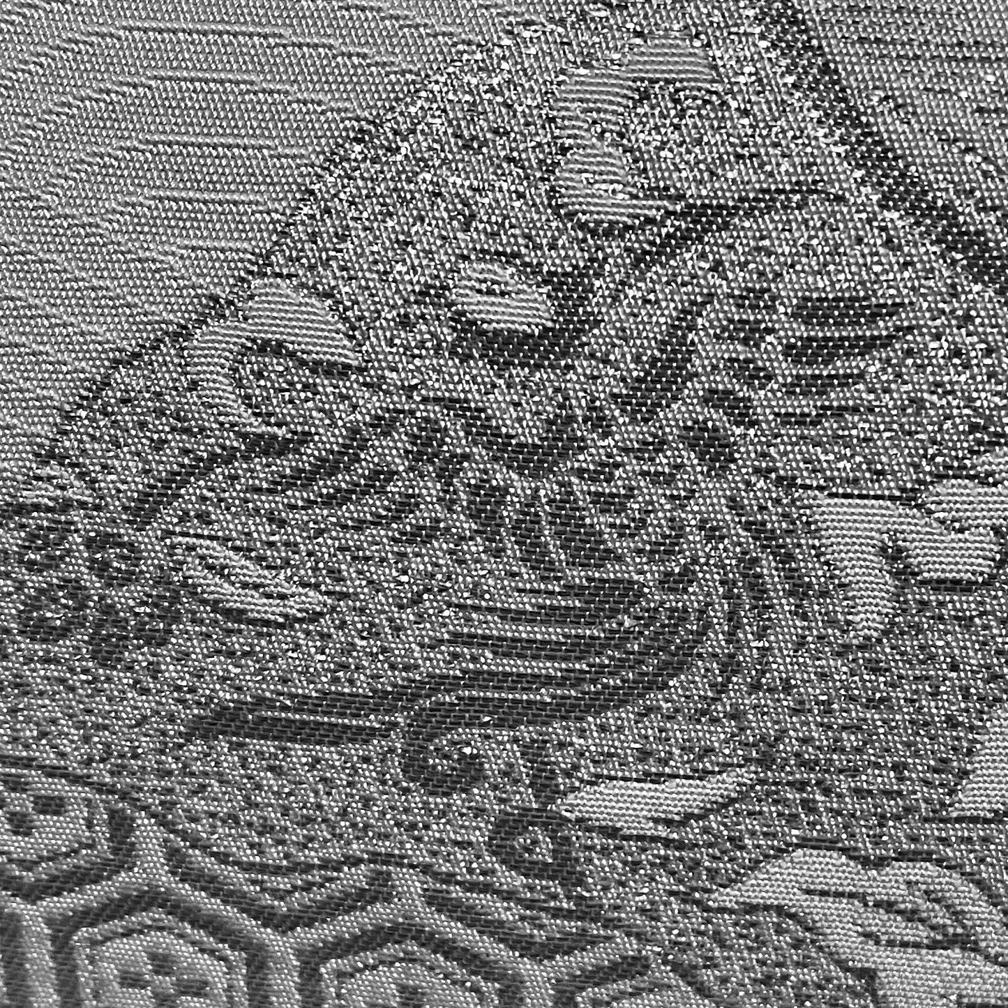 Flying Phoenix ~ Pair of Silk Obi Cushions (Silver) -