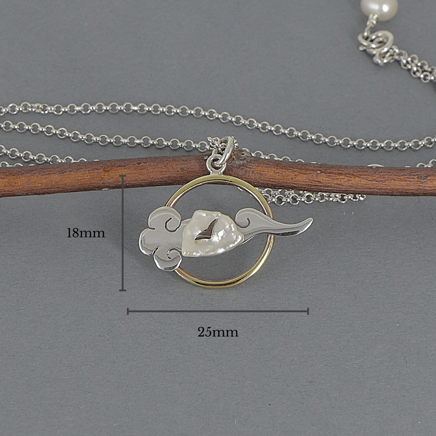 Lucky Cloud ~ Sterling Silver Small Pendant (Two Colour) - Pendant Only - No chain