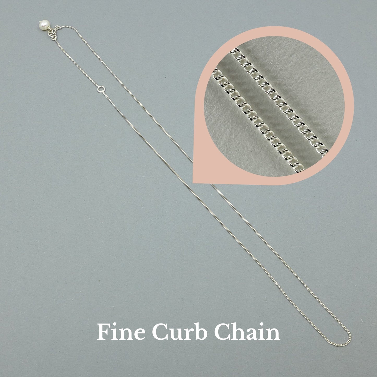 Lucky Cloud ~ Sterling Silver Small Pendant (Two Colour) - + Fine Curb Chain
