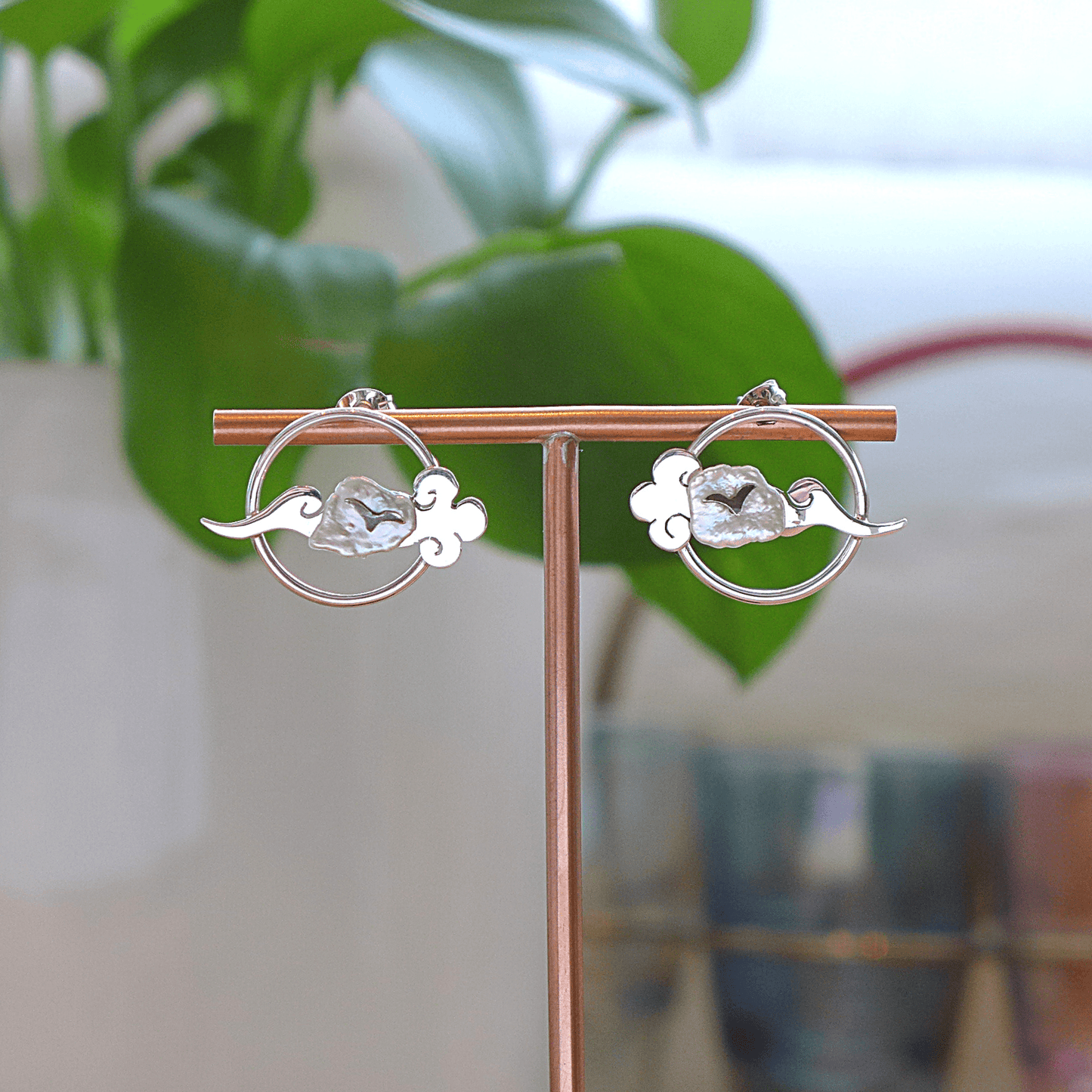 Lucky Cloud ~ Sterling Silver Stud Earrings (Polished) -
