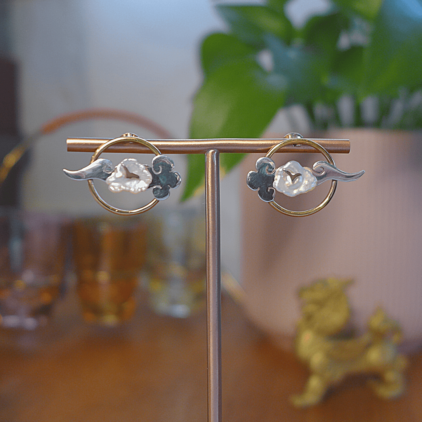 Lucky Cloud ~ Sterling Silver Stud Earrings (Two Colour) -