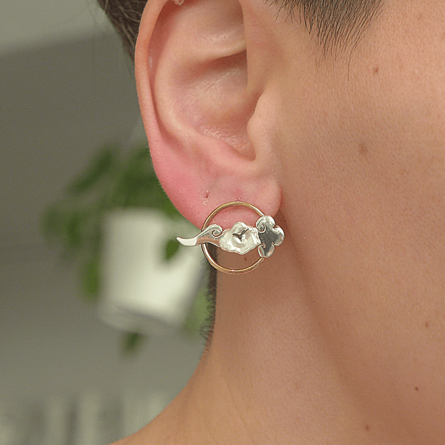 Lucky Cloud ~ Sterling Silver Stud Earrings (Two Colour) -