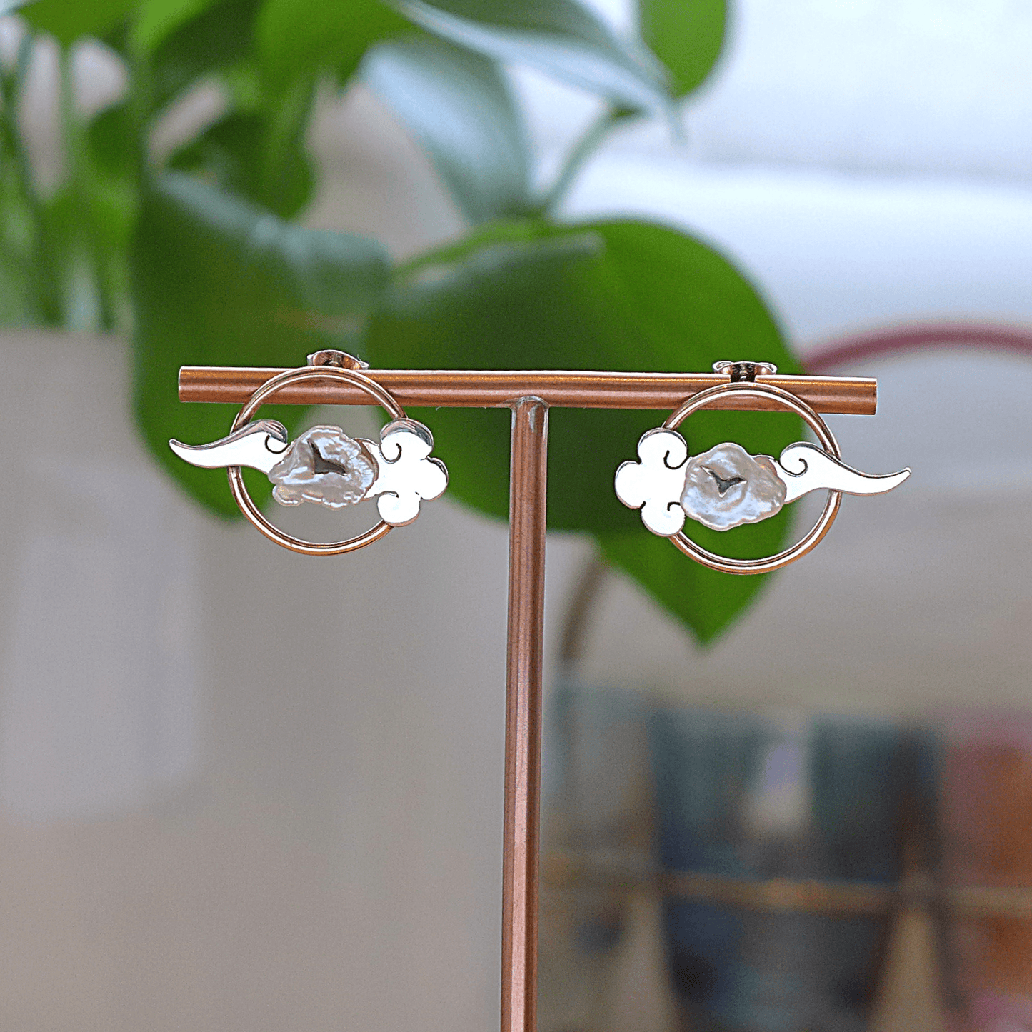 Lucky Cloud ~ Sterling Silver Stud Earrings (Two Colour) -