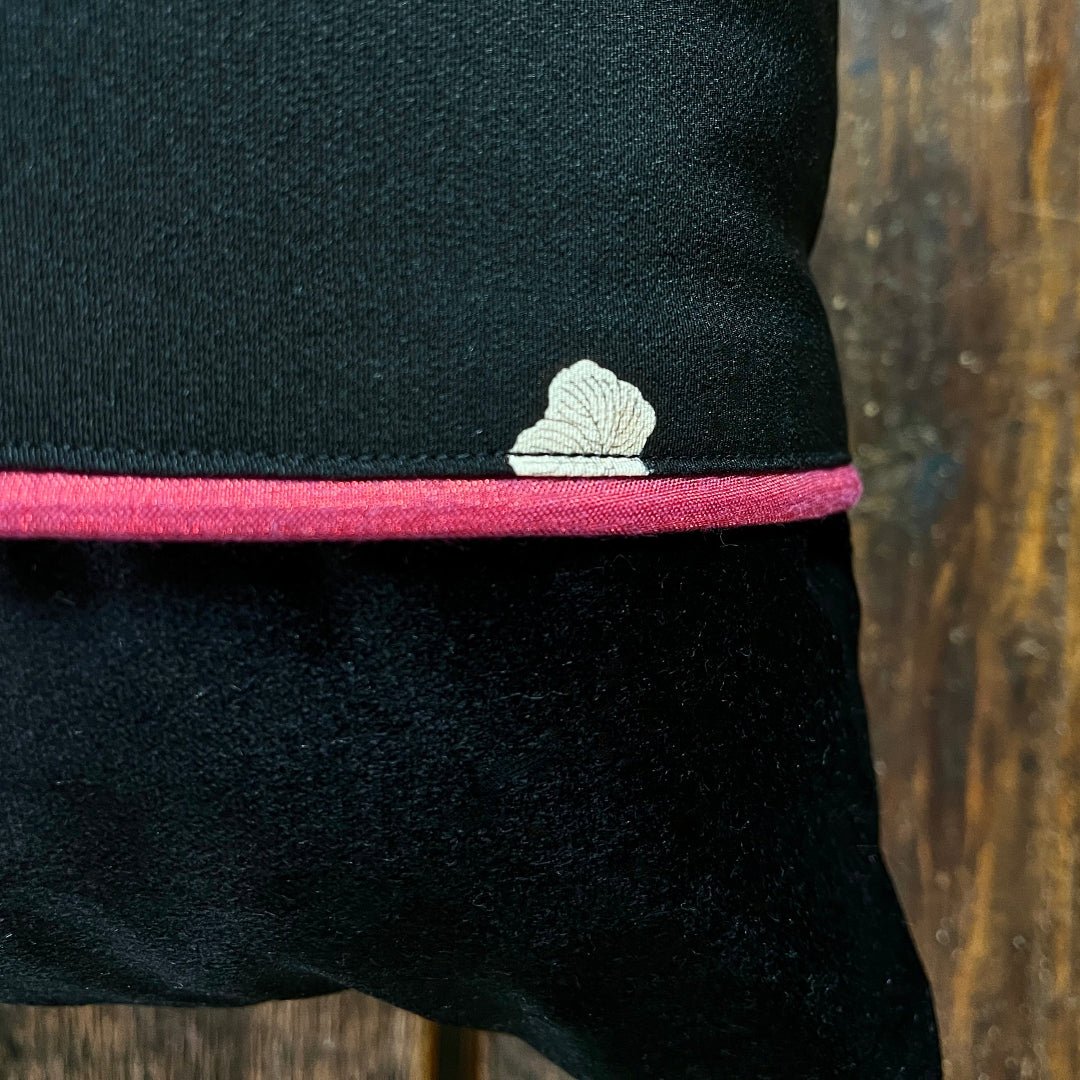 family crest on kimono silk cushion