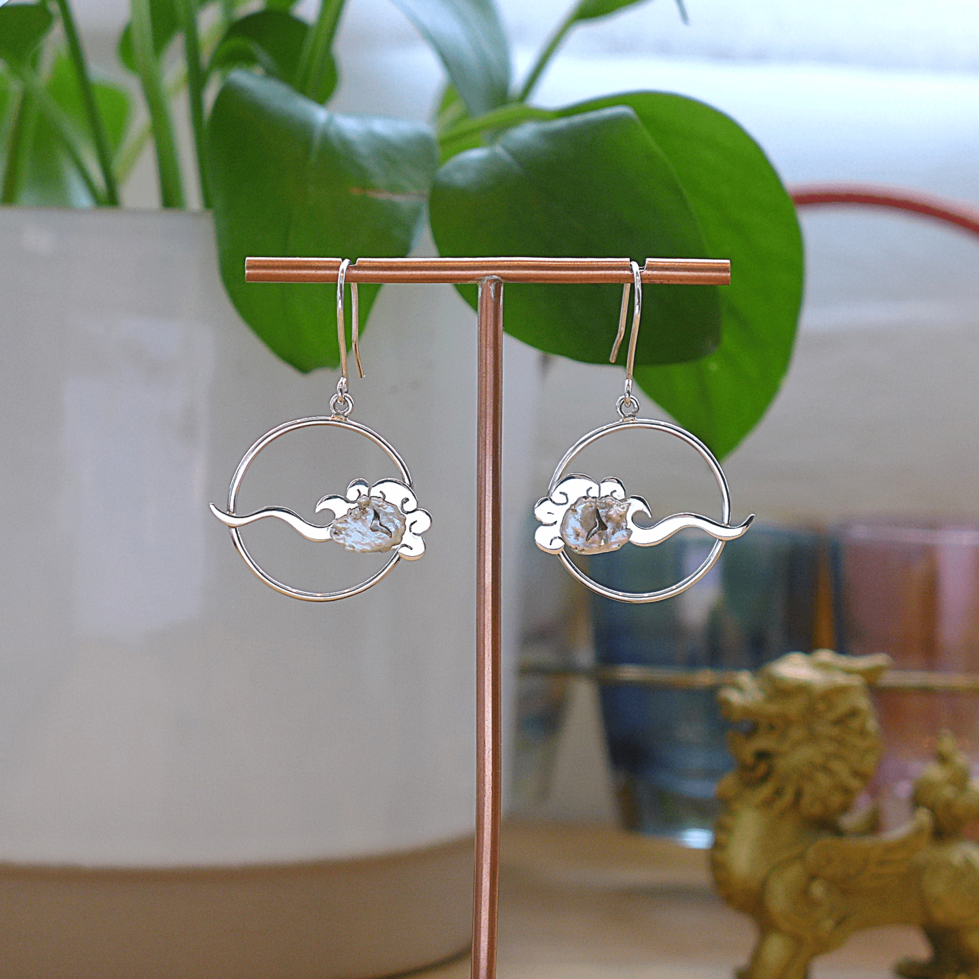 Lucky Cloud ~ Sterling Silver Drop Earrings (Polished) - 