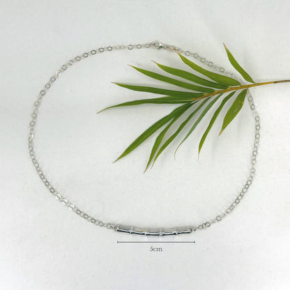 Bamboo ~ Sterling Silver Bar Necklace (Polished)