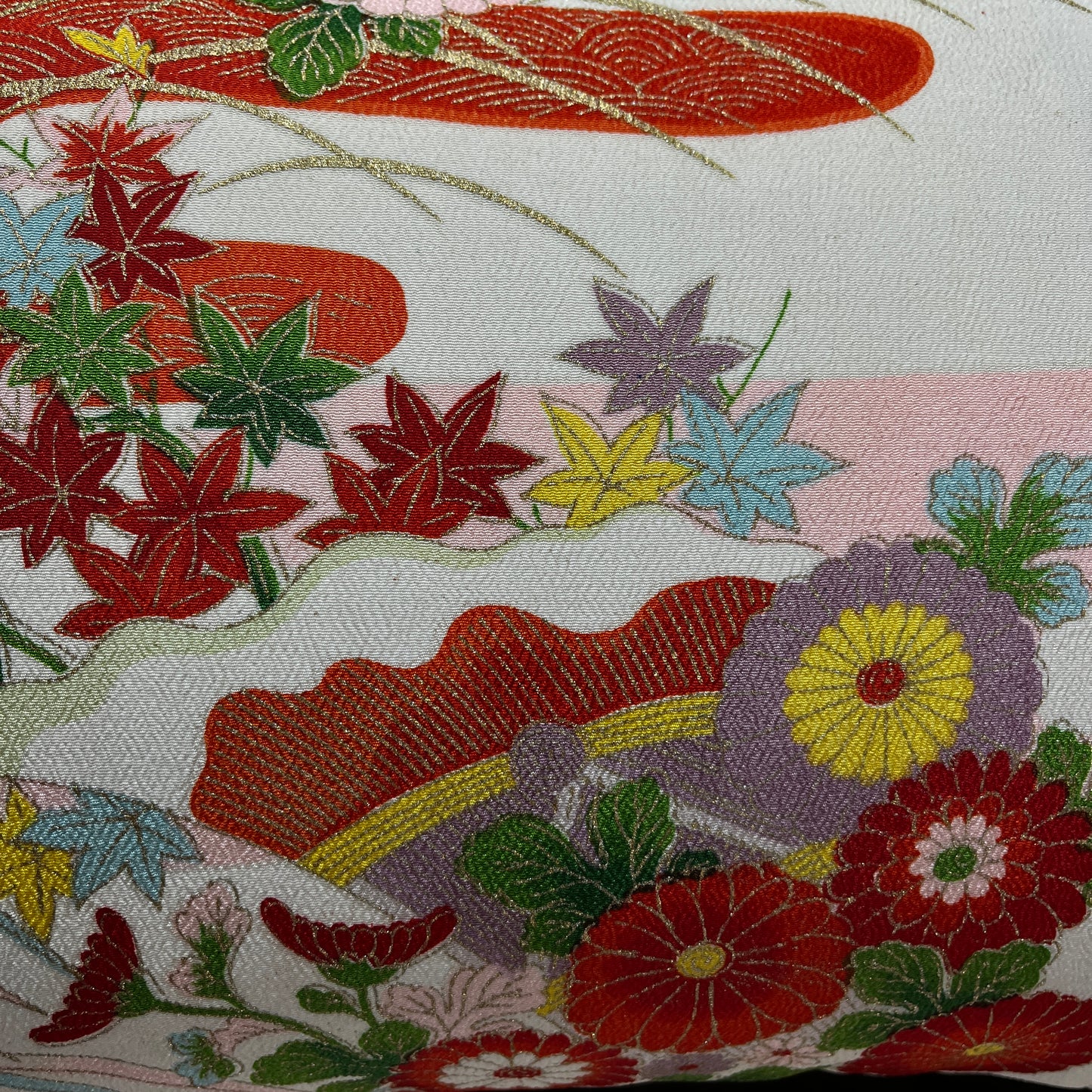 Spring Flowers ~ Pair of Kimono Cushions (Cream)