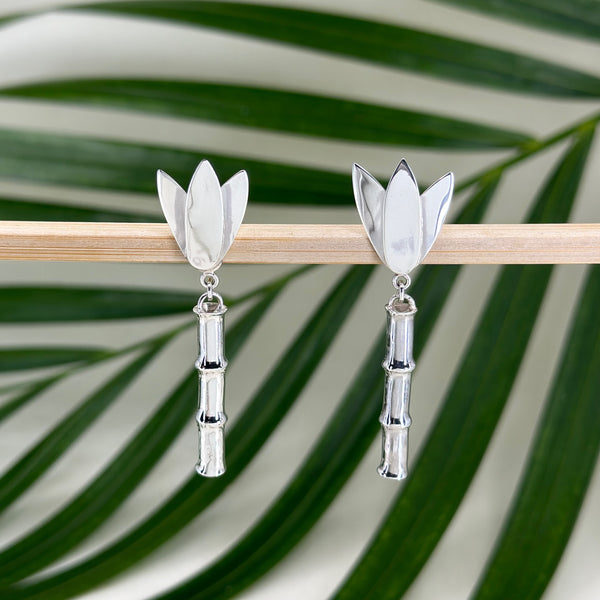 Bamboo Drop Earrings -  Strength, Growth & Resilience